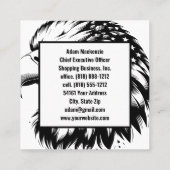 Bald Eagle American Flag Patriotic Business Card Quadratische Visitenkarte (Rückseite)