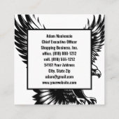 Bald Eagle American Flag Patriotic Business Card Quadratische Visitenkarte (Rückseite)