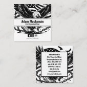 Bald Eagle American Flag Patriotic Business Card Quadratische Visitenkarte (Vorne/Hinten)