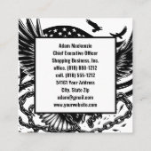 Bald Eagle American Flag Patriotic Business Card Quadratische Visitenkarte (Rückseite)