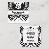 Bald Eagle American Flag Patriotic Business Card Quadratische Visitenkarte (Vorne/Hinten)
