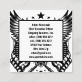 Bald Eagle American Flag Patriotic Business Card Quadratische Visitenkarte (Rückseite)