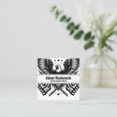 Bald Eagle American Flag Patriotic Business Card Quadratische Visitenkarte (Stehend Vorderseite)