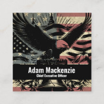 Bald Eagle American Flag Patriotic Business Card