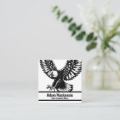 Bald Eagle American Flag Patriotic Business Card Quadratische Visitenkarte (Stehend Vorderseite)