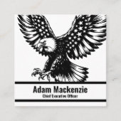 Bald Eagle American Flag Patriotic Business Card Quadratische Visitenkarte (Vorderseite)