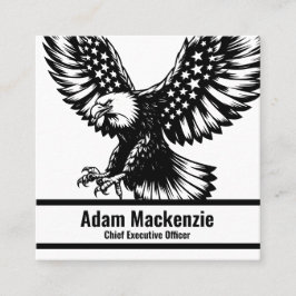 Bald Eagle American Flag Patriotic Business Card Quadratische Visitenkarte