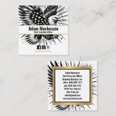 Bald Eagle American Flag Patriotic Business Card Quadratische Visitenkarte (Vorne/Hinten)