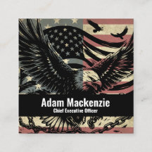 Bald Eagle American Flag Patriotic Business Card