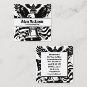Bald Eagle American Flag Patriotic Business Card Quadratische Visitenkarte (Vorne/Hinten)