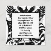 Bald Eagle American Flag Patriotic Business Card Quadratische Visitenkarte (Rückseite)