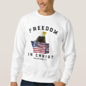 Bald Eagle & American Flag Patriotic Christian Sweatshirt (Vorderseite)