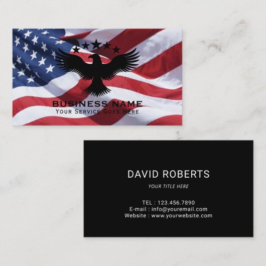 Bald Eagle American Flag Patriotic Militär Visitenkarte (Vorne/Hinten)