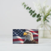 Bald Eagle & American Flag Patriotic Visitenkarte (Stehend Vorderseite)
