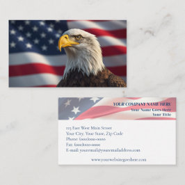 Bald Eagle & American Flag Patriotic Visitenkarte
