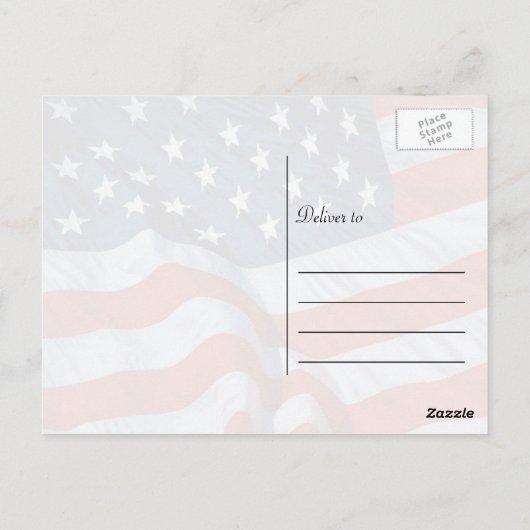 Bald Eagle American Flag Postkarte (Rückseite)