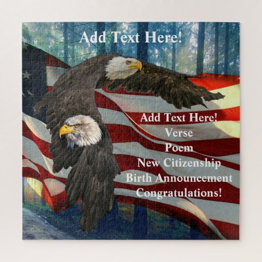 Bald Eagle American Flag Puzzle (Vertikal)
