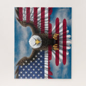 Bald Eagle American Flag Puzzle (Vertikal)