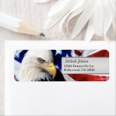 Bald Eagle American Flag Rücksendeadresse (Insitu)