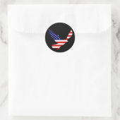 Bald Eagle American Flag Runder Aufkleber (Tasche)