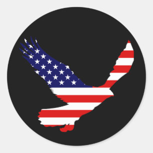 Bald Eagle American Flag Runder Aufkleber