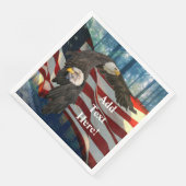 Bald Eagle American Flag Serviette (Ecke)