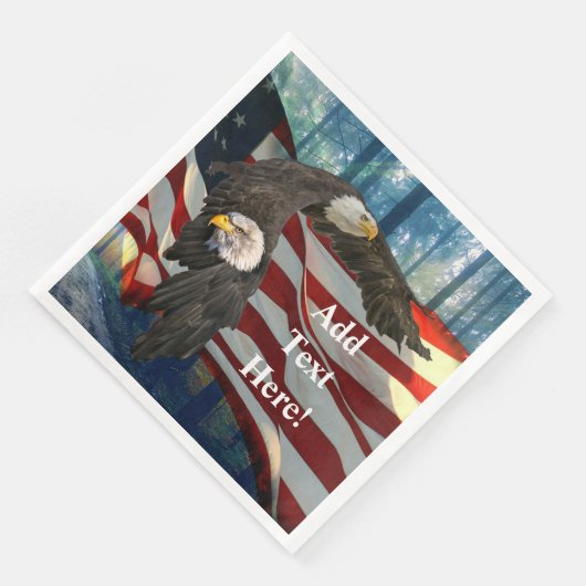 Bald Eagle American Flag Serviette (Ecke)