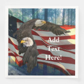 Bald Eagle American Flag Serviette (Vorderseite)