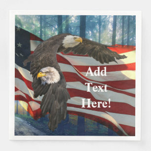 Bald Eagle American Flag Serviette