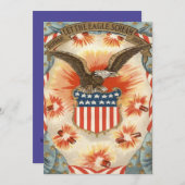 Bald Eagle American Flag Shield Fireworks Einladung (Vorne/Hinten)