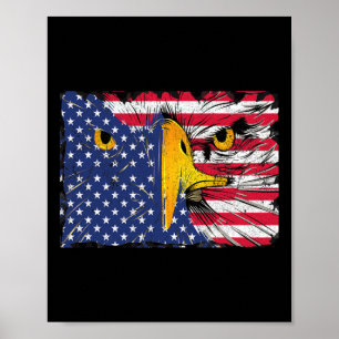 Bald Eagle American Flag USA 4. Juli Poster