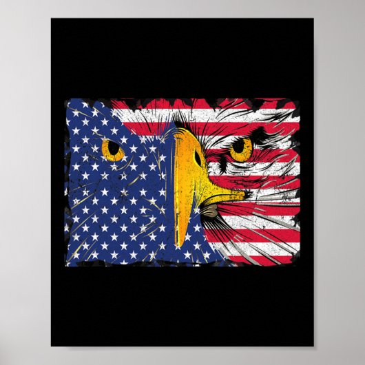 Bald Eagle American Flag USA 4. Juli Poster (Vorne)