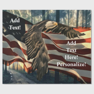 Bald Eagle American Flag Wrapping Paper Geschenkpapier