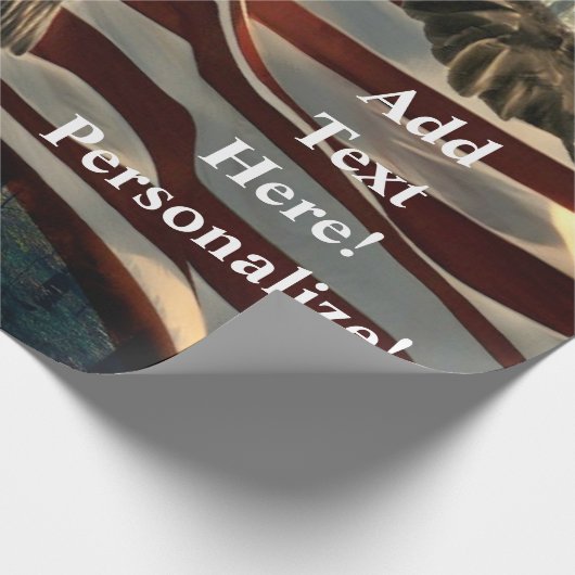 Bald Eagle American Flag Wrapping Paper Geschenkpapier (Ecke)