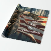 Bald Eagle American Flag Wrapping Paper Geschenkpapier (Ungerollt)