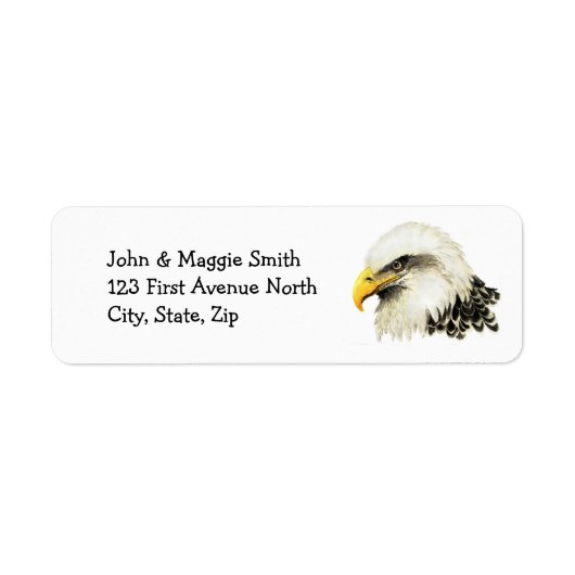 Bald Eagle American USA Bird Name Label (Vorne)