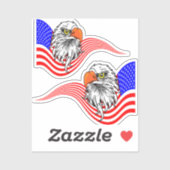 Bald Eagle American USA Flag Patriotic Art Aufkleber (Blatt)