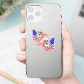 Bald Eagle American USA Flag Patriotische Kunst Aufkleber (Telefon)
