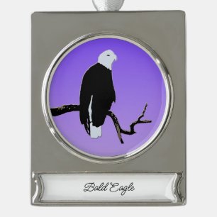 Bald Eagle at Sunset - Ursprüngliche Naturkunde Banner-Ornament Silber