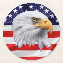 Bald Eagle atemberaubendes patriotisches Geschenk Runder Pappuntersetzer