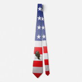 Bald Eagle auf amerikanischer Flagge Neck Tie Krawatte (Vorderseite)