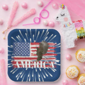 Bald Eagle auf amerikanischer Flagge Pappteller (Party)