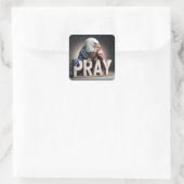 Bald Eagle auf Beta-Zeichen Quadratischer Aufkleber (Tasche)