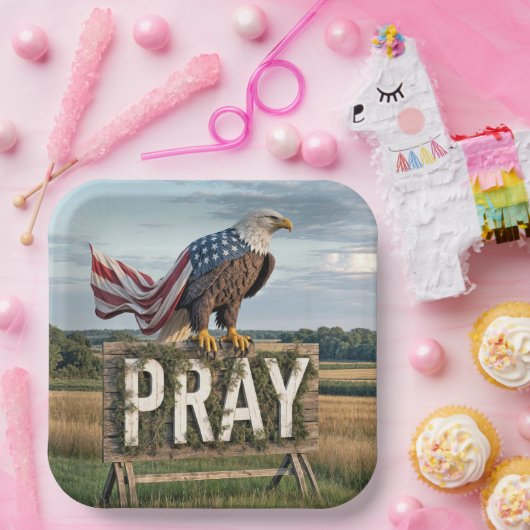 Bald Eagle auf Bettelschild Pappteller (Party)