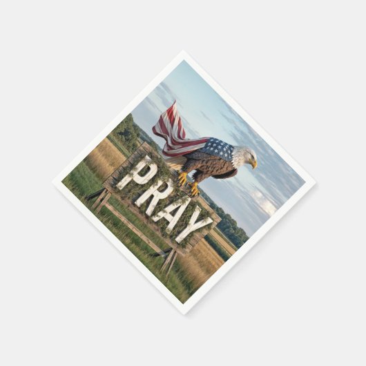 Bald Eagle auf Bettelschild Serviette (Ecke)