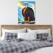Bald Eagle auf Branch Canvas Print Leinwanddruck (Insitu (Schlafzimmer))
