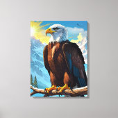 Bald Eagle auf Branch Canvas Print Leinwanddruck (Vorderseite)