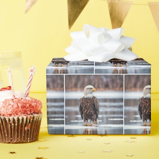 Bald Eagle auf dem Eissee Geschenkpapier (Geburtstagsparty)