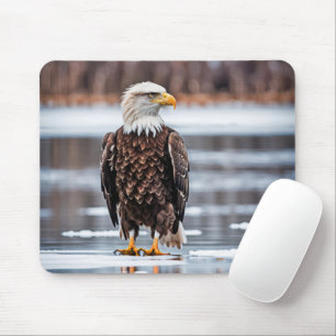 Bald Eagle auf dem Eissee Mousepad