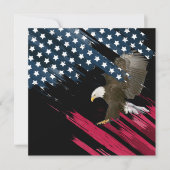 Bald Eagle auf der Flagge Einladung (Vorderseite)